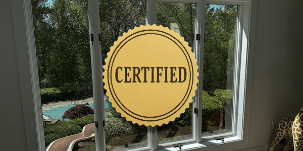 Certified stamp on window