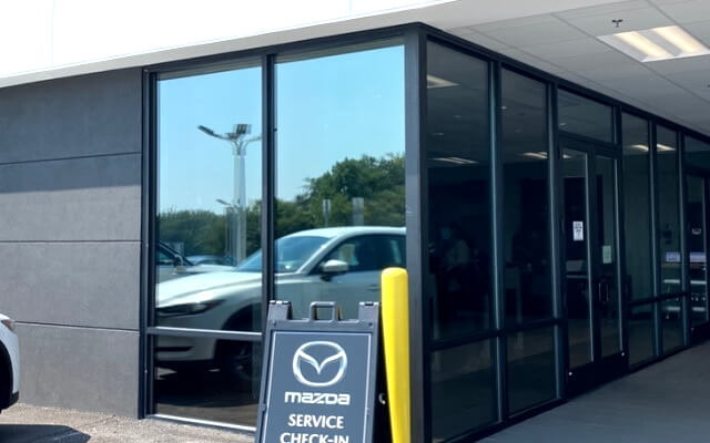 Mazda dealership windows tinted